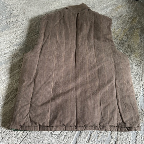 Eddie Bauer Goose Down Reversible Insulated Puffer Vest Green Brown XL long - Picture 3 of 9